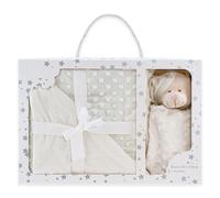 various Coperta Neonato Beige con Doudou Orsetto | Set regalo nascita, copertina 80 x 110 cm e doudou 24 x 24 cm, morbida in poliestere