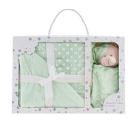 various Coperta Neonato Verde mela con Doudou Orsetto | Set regalo nascita, copertina 80 x 110 cm e doudou 24 x 24 cm, morbida in poliestere