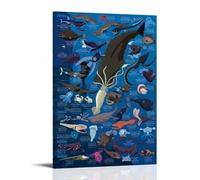 Various Fish in The Ocean Modern Home Kitchen Dormitory Kids Room Mural 20 x 30 pollici (50 x 75 cm)