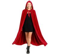 various Mantello lungo con cappuccio in velluto costume da vampiro Halloween mantello medievale costume per feste di carnevale e Halloween - mantello costume adulto unisex donna e uomo rosso
