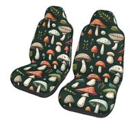 Various Mushrooms Green Coprisedile Lavabile Coprisedili Auto Confortevole Coprisedili Anteriori per Accessori Interno SUV Guidatore Passeggero 2 PCS