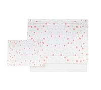 various Parure di biancheria da letto per lettino bambino 60 x 120 cm, biancheria da letto, 100% cotone extra morbido, prodotto in Europa (lenzuolino + lenzuolo + federa) Stampa stella rosa/bianco