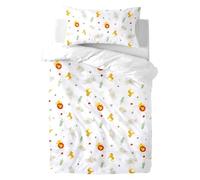 various Set copripiumino double-face per neonati 60 x 120 cm, 100% cotone, con copripiumino e federa. Completo copripiumino 100 x 135 cm con federa 60 x 40 cm (leo)