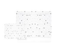 various Set Lenzuola Lettino Neonato 60x120 cm, 100% Cotone Extra Morbido, Include Lenzuolo con Angoli, Lenzuolo Sopra e Federa, Biancheria Letto Bambino Traspirante Motivo Luna Grigia