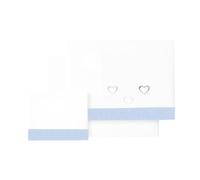 various Set Lenzuola Lettino Neonato 60x120 cm, 100% Cotone Extra Morbido, Include Lenzuolo con Angoli, Lenzuolo Sopra e Federa, Biancheria Letto Bambino Traspirante Happy Love Colore BCO/Blu