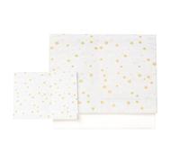 various Set Lenzuola Lettino Neonato 60x120 cm, 100% Cotone Extra Morbido, Include Lenzuolo con Angoli, Lenzuolo Sopra e Federa, Biancheria Letto Bambino Traspirante Motivo Stelle Beige