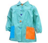 various Vestaglia scolastica per bambini Babi scuola bambino o ragazza per asilo e scuola quadrata con botoens, Collo verde, 5 anni