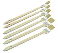 varivendo Set di 6 pennelli per radiatori - Pennello angolare 25/35/50 mm in setole naturali con manico in legno, pennello angolare per riscaldamento, vernice, smalto, set di pennelli da pittura