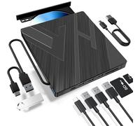 varkda Lettore CD DVD esterno USB 3.0 di tipo C, con 4 slot USB e TF/SD