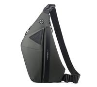 VARLIVOO Borsa a Tracolla Uomo Antifurto con Porta Cuffie & Tasca Espandibile Zaino Monospalla Leggero per Lavoro Viaggio Ciclismo Poliestere Verde B