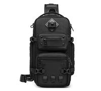 VARLIVOO Zaino Monospalla Uomo Borse Petto Uomo Borsa a Tracolla Grande Sling Bag Multitasche Borsa Crossbody per Lavoro Viaggio Ciclismo Trekking Campeggio Impermeabile Nero