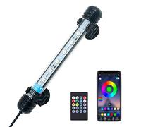 VARMHUS Impermeabile LED Acquario Lampada,Fish Tank Light con telecomando e controllo App,DIY Spectrum Full Color&Intelligent Timing e Dimming,29 modalità luce e 4 modalità di musicale RGB (19cm)