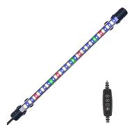 VARMHUS LED Acquario con Timer,Lampada Acquario con 3 modalità di luce dimmebili e perle di lampada a 4 colori, 10 livelli di luminosità,Luce Acquario Impermeabile (37cm&Timing-Dimmen)
