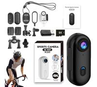 Varnock Action Camera, Varnock HD Action Camera, 4K Mini Handsfree Bodycam, HD 1080p/4k Pocket POV Cam, con clip magnetica, custodia impermeabile e staffa, per ciclismo e fotografia di viaggio (nero