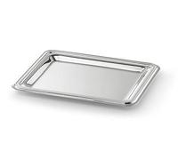 Varotto & Co. Vassoio Piccolo Rettangolare Placcato Argento Stile Inglese in Ottone Argentato Made in Italy cod.SIL-00465 cm 14,5x11,5x0,5h