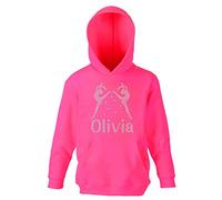 Varsany Felpa con cappuccio da ginnastica personalizzata con scritta "Specchio", perfetta per balletto, danza, ginnastica, Fucsia, 7-8 Anni
