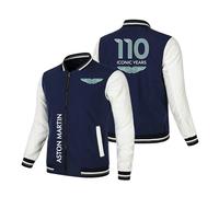Varsity Jacket Uomo A.s.t.o.n M.a.r.ti.n, Giubbotto Sportivo Bomber a Maniche Lunghe, Felpa Baseball per Stagione Retro Sportivo(Blue-White,L)