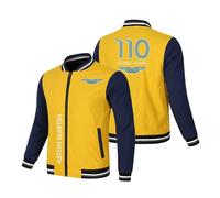 Varsity Jacket Uomo A.s.t.o.n M.a.r.ti.n, Giubbotto Sportivo Bomber a Maniche Lunghe, Felpa Baseball per Stagione Retro Sportivo(Yellow-Blue,3XL)