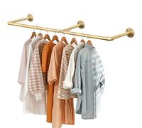 Varsoul Appendiabiti da parete per tubi industriali, fai da te, decorazione rustica per tubi per la casa, sistemi di supporto per armadio, asta appendiabiti resistente, per guardaroba e bagno, ferro