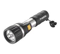 Varta 16610 Torcia LED a mano Day Light Flashlight F20, 2 pile Stilo AA Longlife Power, 25 Lumen, Resistente, tre componenti antiurto (alluminio, gomma, plastica ABS), Torcia per ogni giorno, uso domestico, per auto, campeggio, nero