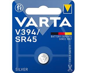 VARTA 394101111 - Batteria a Bottone V394/ SR45, Specialisitica, Ossido D'argento, 1,55 Volts, Diametro 9,5 mm, Altezza 3,6, Confezione 1 Pila, 67 mAh