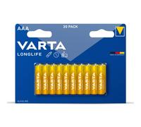 Varta 4103 - Pack di 20 batterie alcaline AAA, colore: giallo