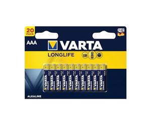 Varta 4103 - Pack di 20 batterie alcaline AAA, colore: giallo