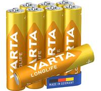 Varta 4103101418 Longlife Batteria Alcalina, Ministilo AAA LR03, Confezione da 8 Pile Confezione risparmio - il design può variare