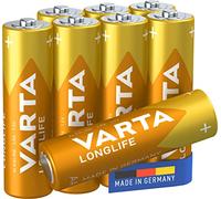 Varta 4106101328 Longlife Batteria Alcalina, Stilo AA LR06, Confezione da 8 Pile Confezione risparmio morbida foil - il design può variare