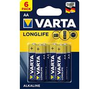 Varta 4106101436 Longlife Batteria Alcalina, Stilo AA LR06, Confezione da 6 Pile