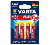 Varta 4706101404 Longlife Max Power (Max Tech) Batteria Alcalina, Ministilo AA LR03, Confezione da 4 Pile - Il design può variare