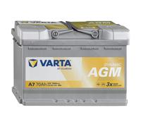VARTA A7 Batteria auto AGM 12V 70Ah 760A Start&Stop DX 278x175x190 mm