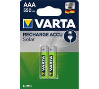 Varta Accu Solar AAA 550Mah Battery (2 -Pack) NEW