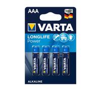 Varta Batteria AAA Alcalina Longlife Power Mini Stilo 4 Pezzi 1,5 V