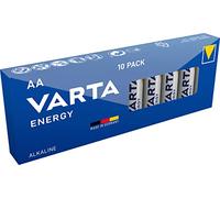 Varta Batteria alcalina Energy AA (confezione da 10), «Made in Germany», adatta per radio e orologi da parete