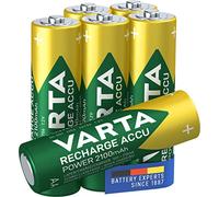 Varta Batteria Ricaricabile AA Stilo, 2100 mAh, Confezione da 6 Pezzi, Pre-caricate, Pronte all'Uso