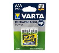 Varta batteria ricaricabile ministilo AAA 800mAh blister 4 pezzi 56703101404