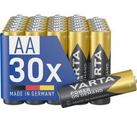 VARTA Batterie AA, confezione da 30, pile Power on Demand, Alcaline, 1,5V, pacco di stoccaggio, per accessori computer, dispositivi Smart Home, Made in Germany [Esclusivo su Amazon]