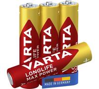 Varta Battery Alkaline Micro AAA LR03 15 V LongLife Max Power (4-Pack) NEW
