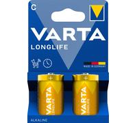 Varta Blister 2 Batterie 1,5V Longlife Alcalina C Mezza Torcia