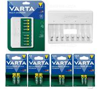 VARTA caricabatterie MULTI USB +4 pile ricaricabili AA 2100 +4 batterie AAA 1000