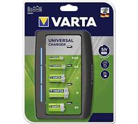 VARTA, Caricabatterie Universal, indicatore di ricarica LED, arresto di sicurezza, design di Carica 2 o 4 batterie AA, AAA, C, D o 1x 9V, smontato