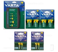 VARTA caricabatterie UNIVERSAL LCD & pile ricaricabili AA AAA C D scegli lotti