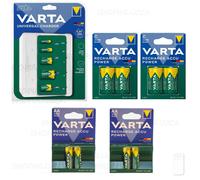VARTA caricabatterie UNIVERSAL USB & pile ricaricabili AA AAA C D scegli lotti