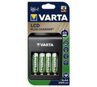 Varta Caricatore a spina LCD con 4 batterie ricaricabili AA/LR6 Mignon Power 2100 mAh