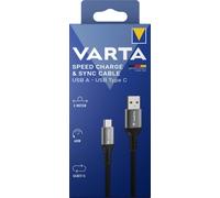 VARTA Cavo USB A a USB-C Ricarica Rapida 60W Sync 2 m Nylon Nero
