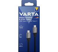 VARTA Cavo USB-C Da USB-C 2m Nero Nylon 100W Ricarica Rapida 10Gbps