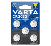 VARTA CR 2032, 6032101415, Batteria Litio a Bottone, Piatta, Specialistica, 3 Volts, Diametro 20mm, Altezza 3,2mm, confezione 5 pile