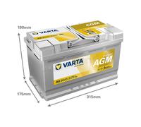 VARTA Dynamic AGM Batteria A6 Batteria Start-Stop e xEV per Auto 12V 80A