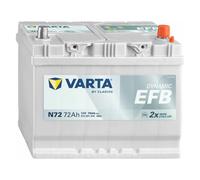 VARTA DYNAMIC EFB N72 Batteria auto EFB 12V 72Ah 760A Start&Stop DX 261x175x220 mm